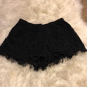 Lace black shorts